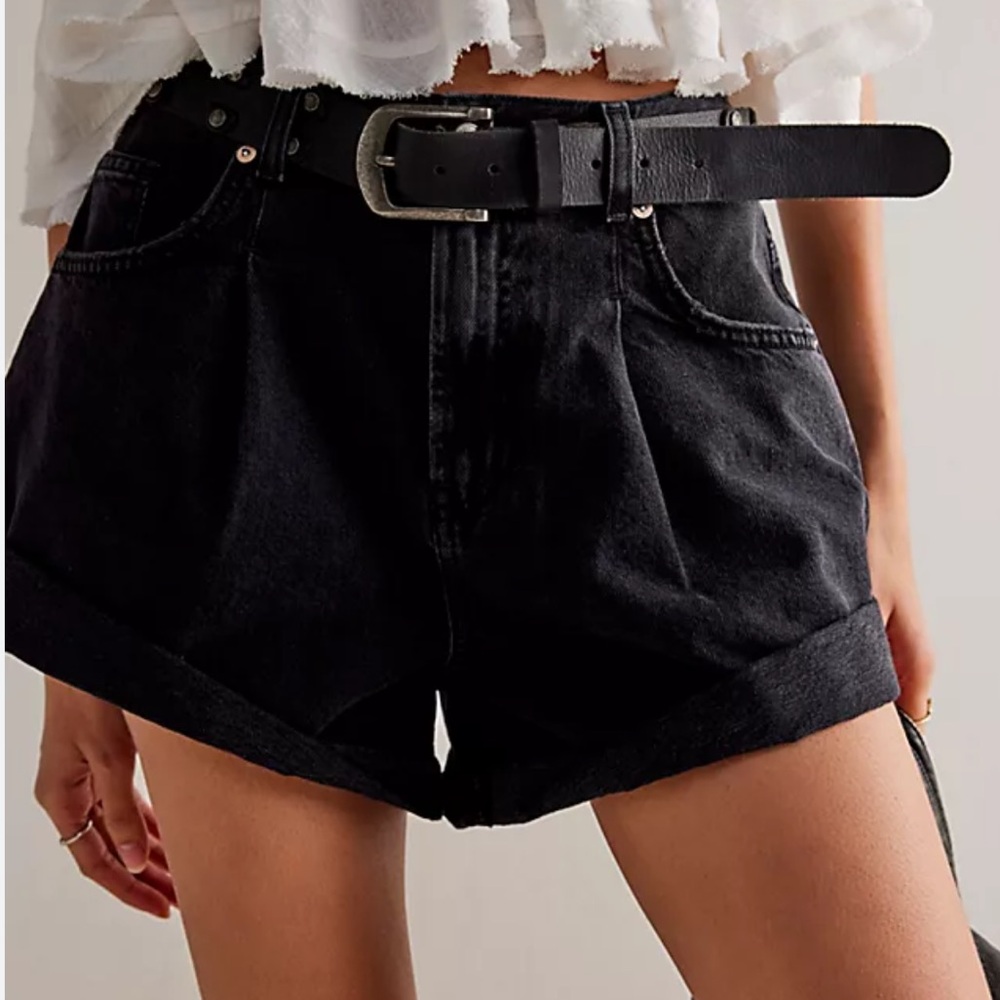 Free People Black Jean Shorts